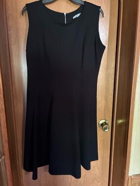 Peter Nygard Black Sleeveless A-Line Mini Dress Zipper Detail 12P